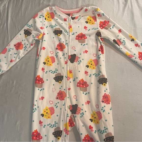 OshKosh B'gosh - Colorful Fleece Cupcake Kids Footed Sleeper/Onesie/Footie - Picture 3 of 6